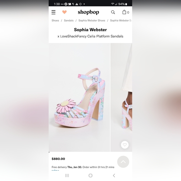 Sophia Webster × LoveShackFancy collaboration platform heels. Size 39. - Picture 6 of 6